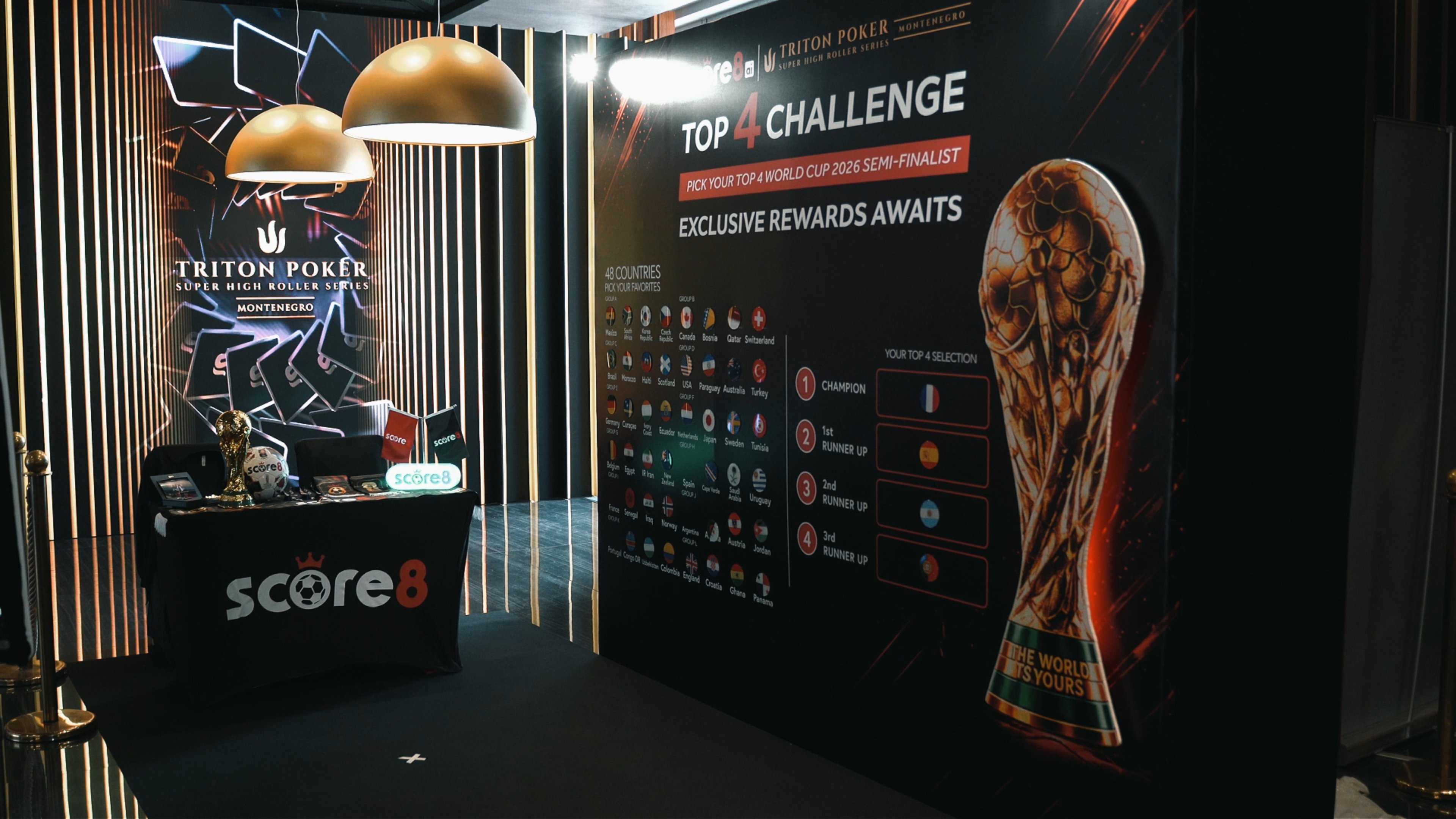 Score8 World Cup activation at Triton Poker